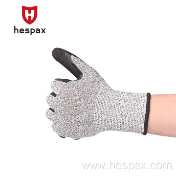 Hespax Abrasion Resist Protected Black Nitrile Coated Glove